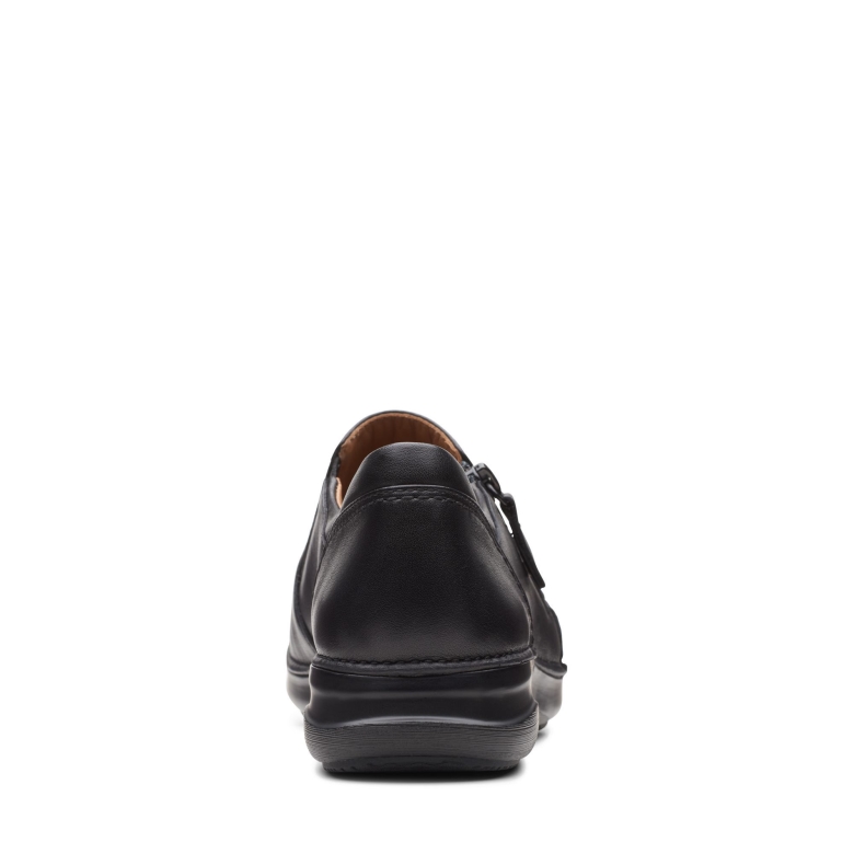 Schwarzer Leder Clarks Appley Reißverschluss