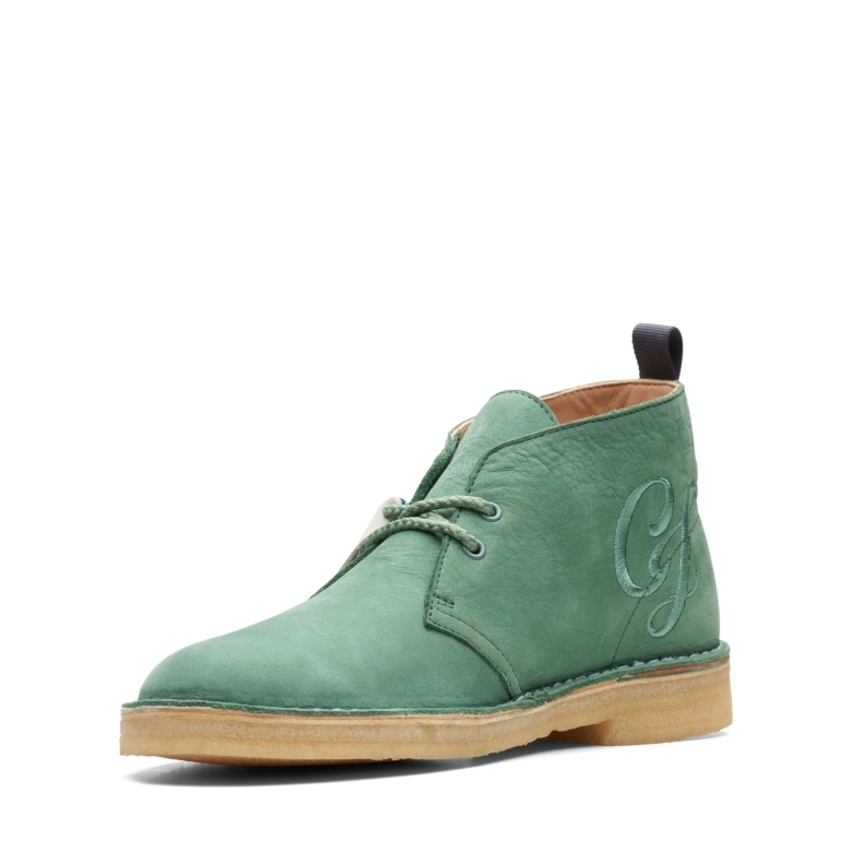 Wüstenstiefel Aus Grünem Nubukleder Ny Clarks