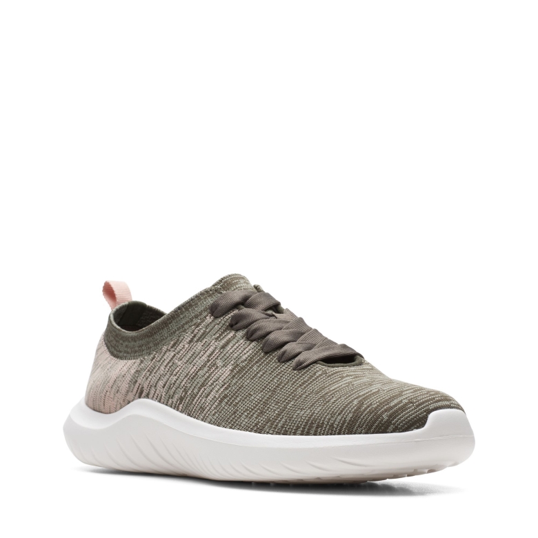 Nova Glint Clarks Dark Olive Syn