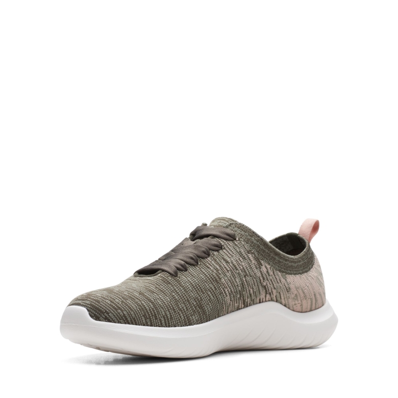 Nova Glint Clarks Dark Olive Syn