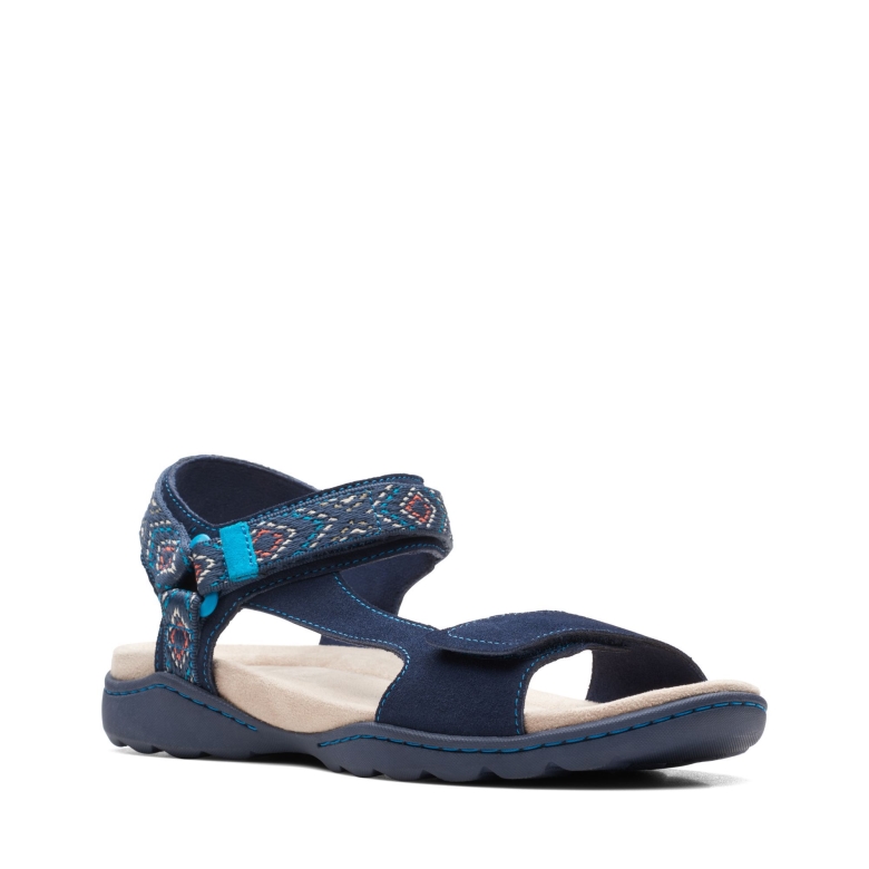 Clarks Amanda Schritt Aus Marineblauem Wildleder