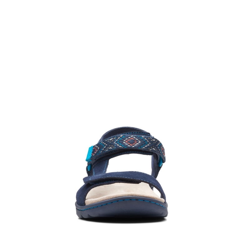 Clarks Amanda Schritt Aus Marineblauem Wildleder