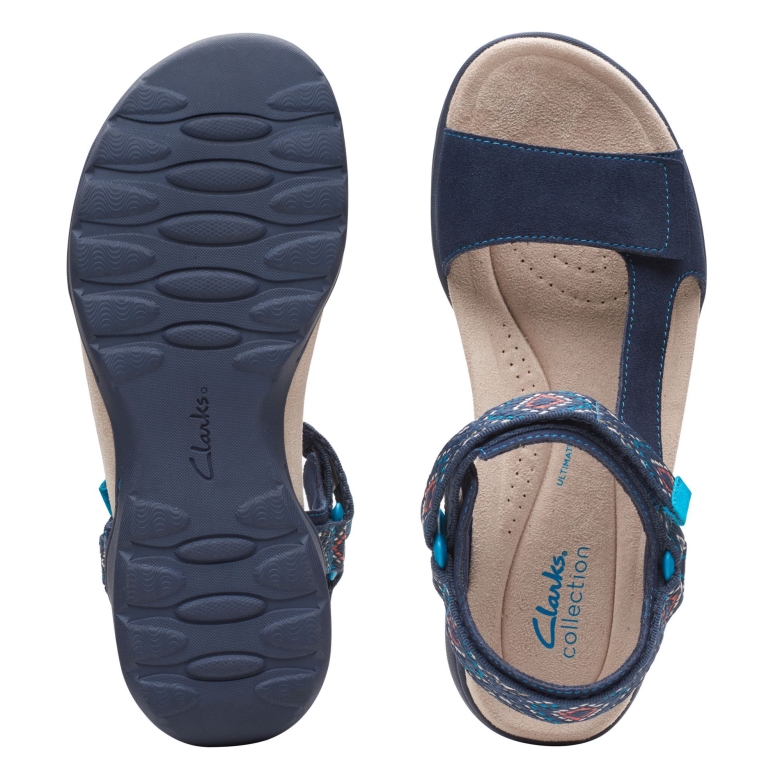 Clarks Amanda Schritt Aus Marineblauem Wildleder