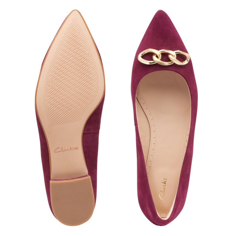 Laina 15 Trimmen Clarks Merlot Wildleder