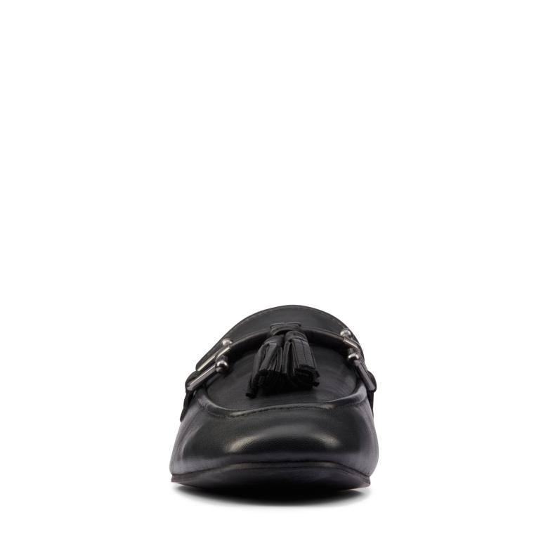 Reines 2 Tassel Clarks Schwarzes Leder