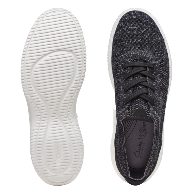 Donaway Knit Clarks Schwarzer Strick