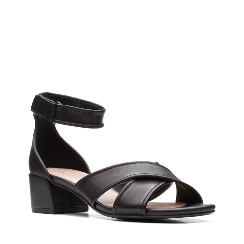 Caroleigh Rise Clarks Schwarzes Leder