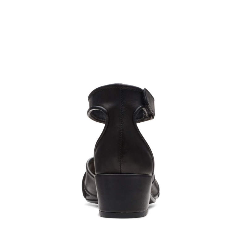 Caroleigh Rise Clarks Schwarzes Leder