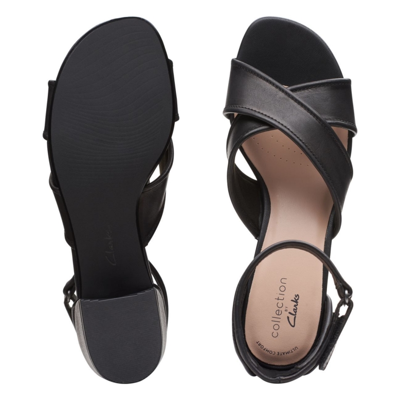 Caroleigh Rise Clarks Schwarzes Leder