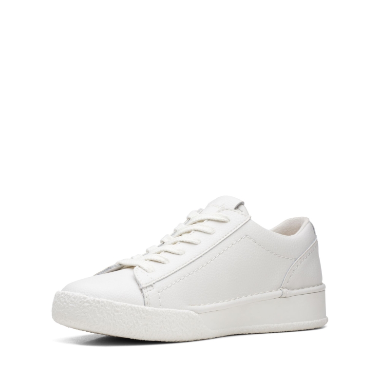 Weißes Leder Clarks Craft Cup Walk