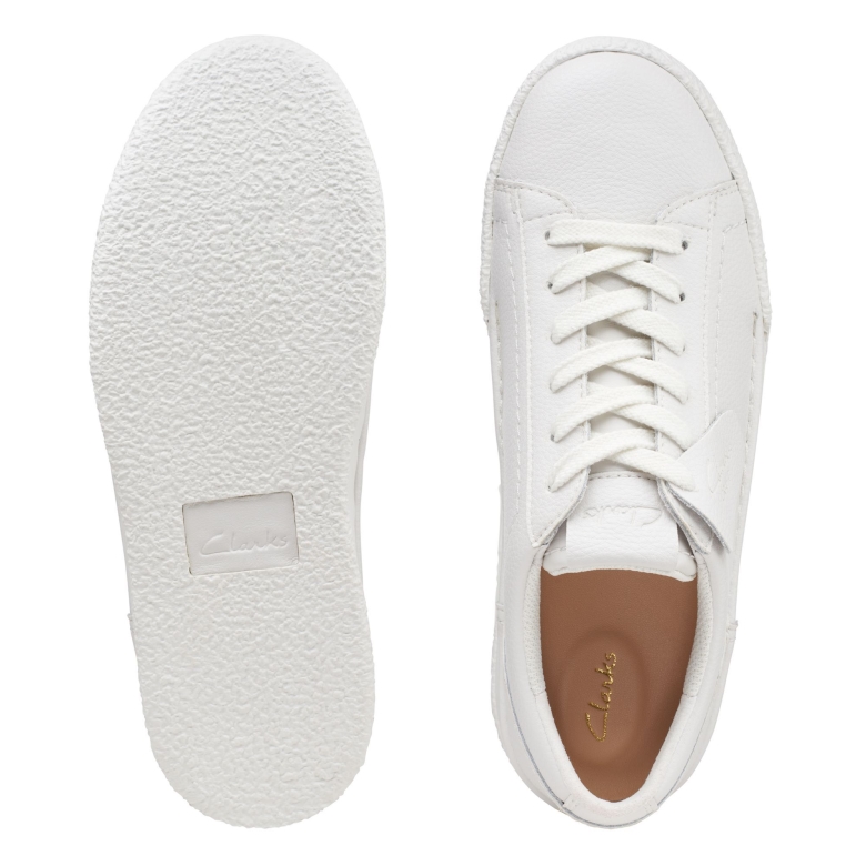 Weißes Leder Clarks Craft Cup Walk
