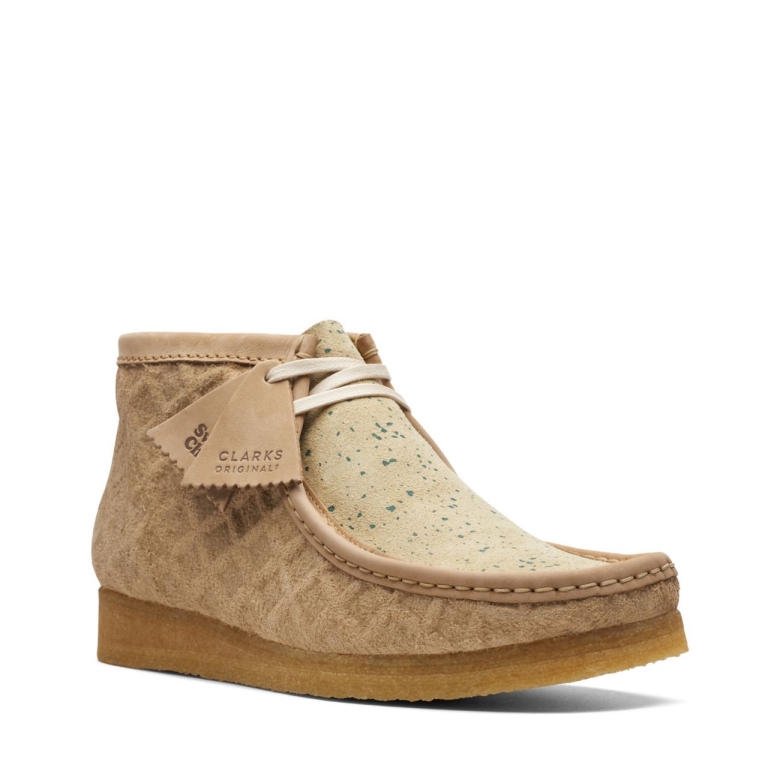 Clarks Natürlicher Grüner Wallabee-stiefel