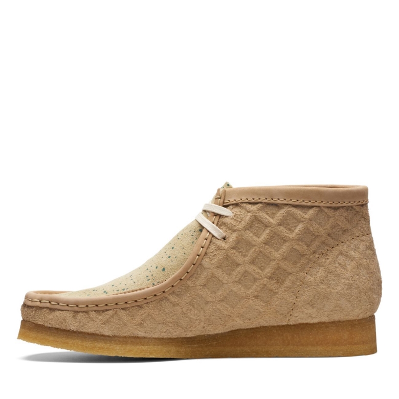 Clarks Natürlicher Grüner Wallabee-stiefel