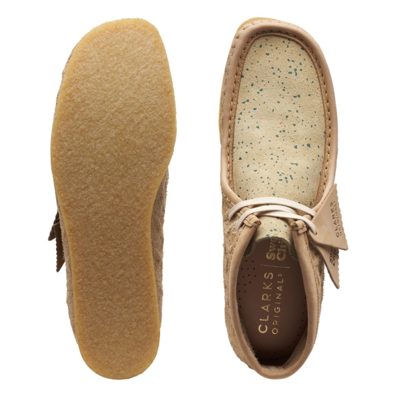 Clarks Natürlicher Grüner Wallabee-stiefel