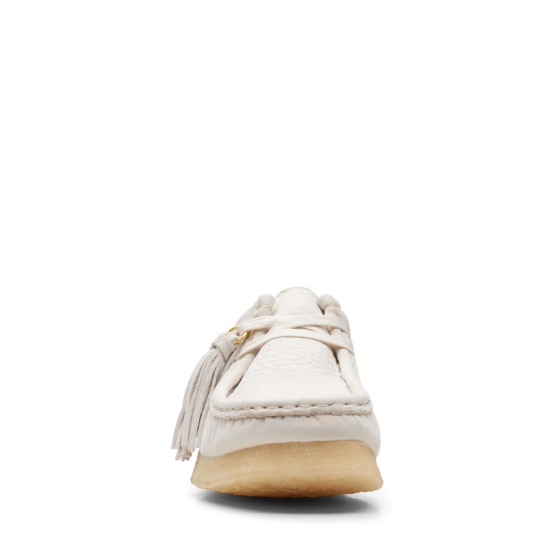 Wallabee Clarks Weißes Leder