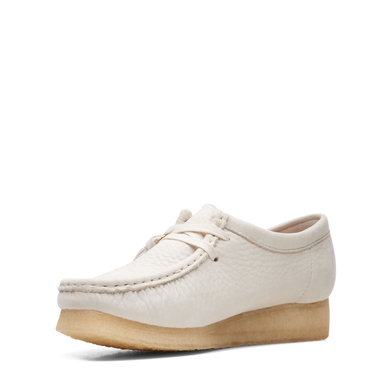 Wallabee Clarks Weißes Leder