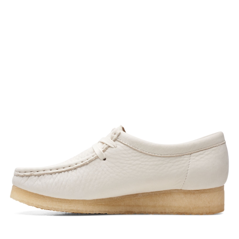 Wallabee Clarks Weißes Leder