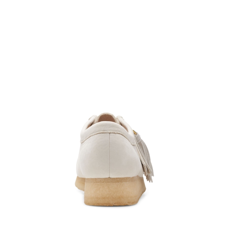 Wallabee Clarks Weißes Leder