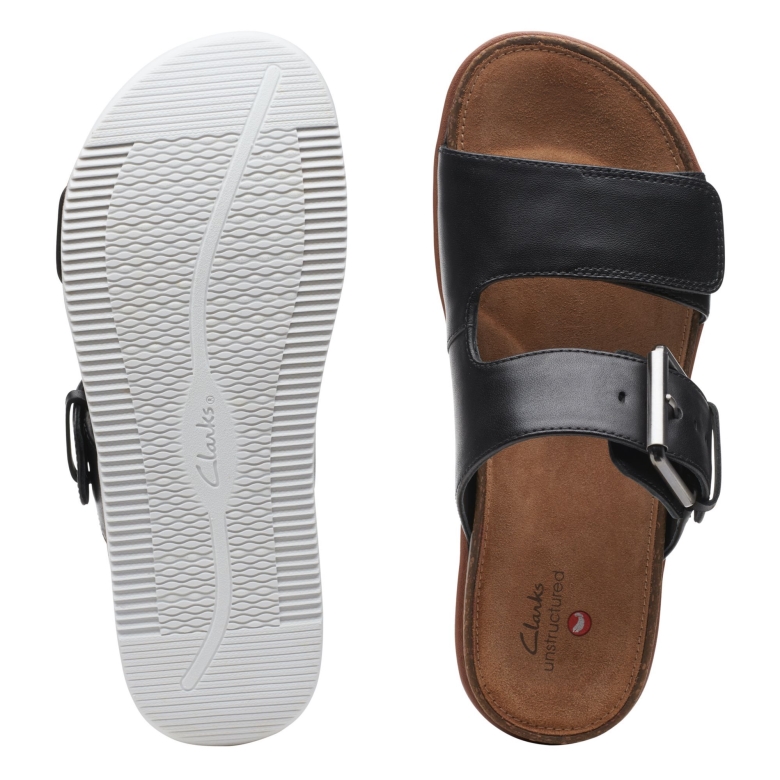 Schwarzes Leder Clarks Elayne Ease