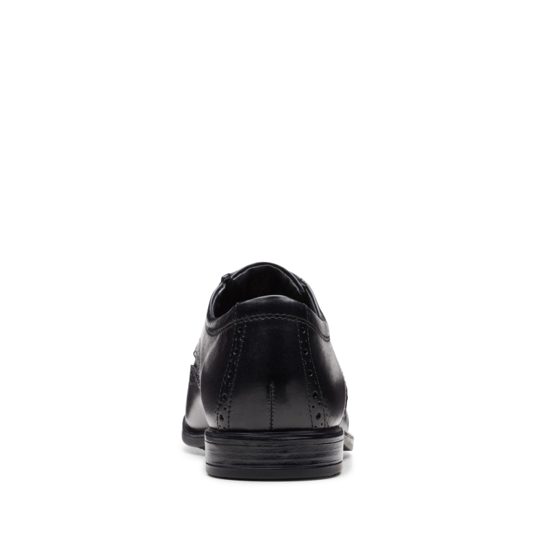 Schwarzes Leder Clarks Howard Flügel