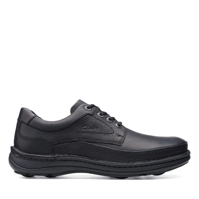 Schwarzes Leder Clarks Natur Drei