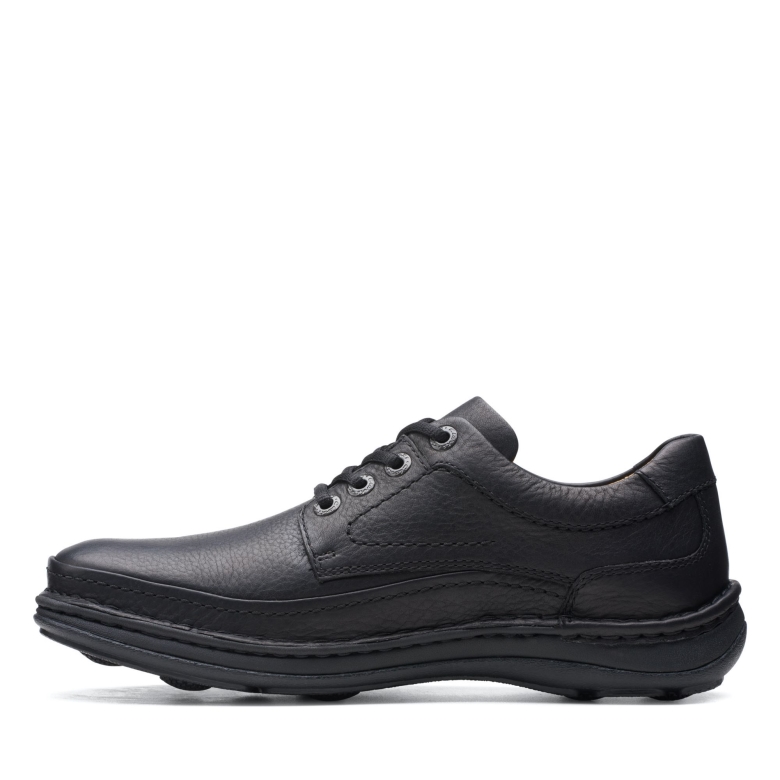 Schwarzes Leder Clarks Natur Drei