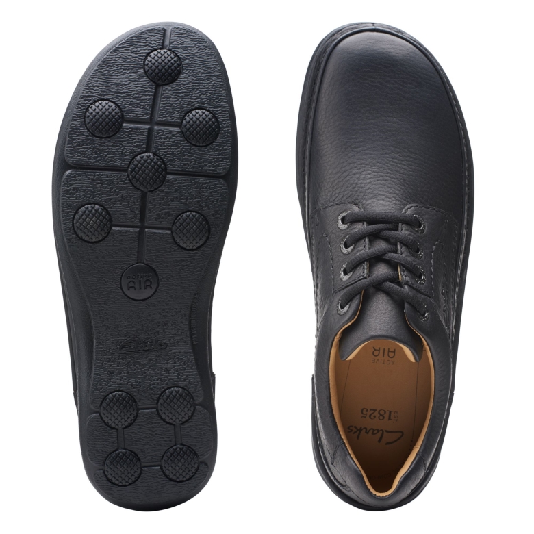 Schwarzes Leder Clarks Natur Drei