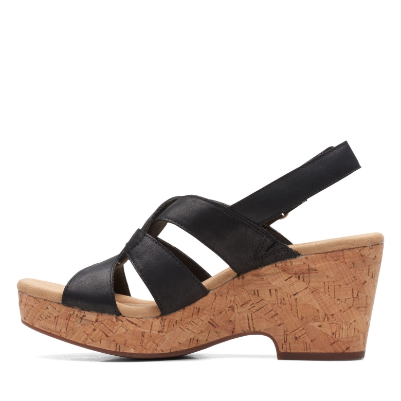 Schwarzes Leder Clarks Giselle Beach