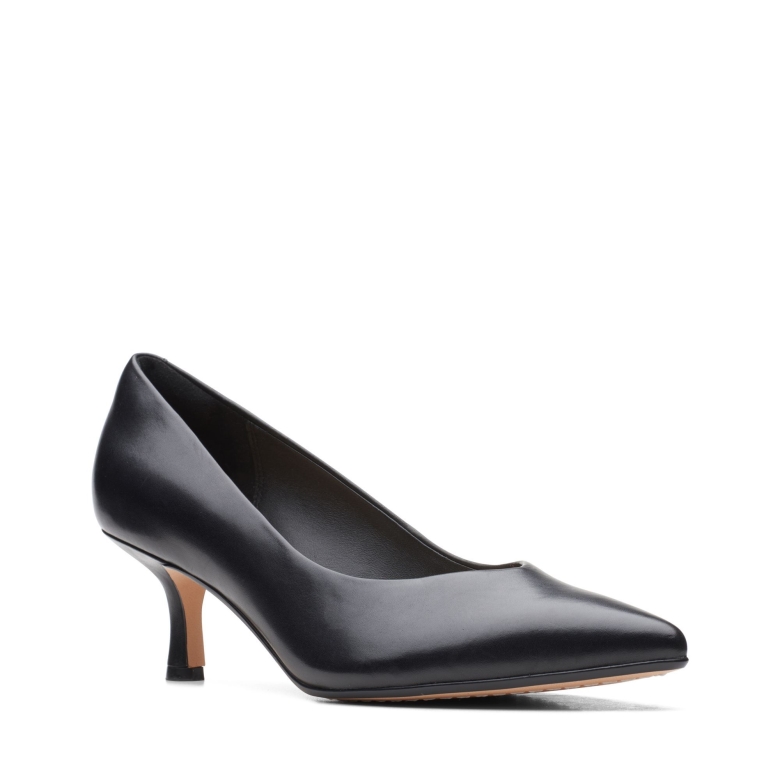 Violett 55 Court Clarks Schwarzes Leder