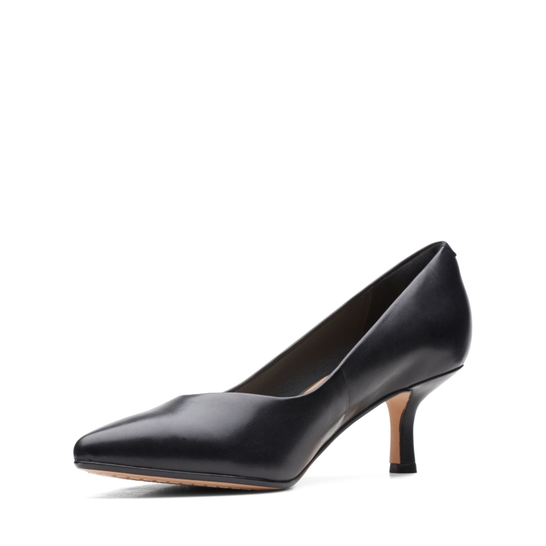 Violett 55 Court Clarks Schwarzes Leder