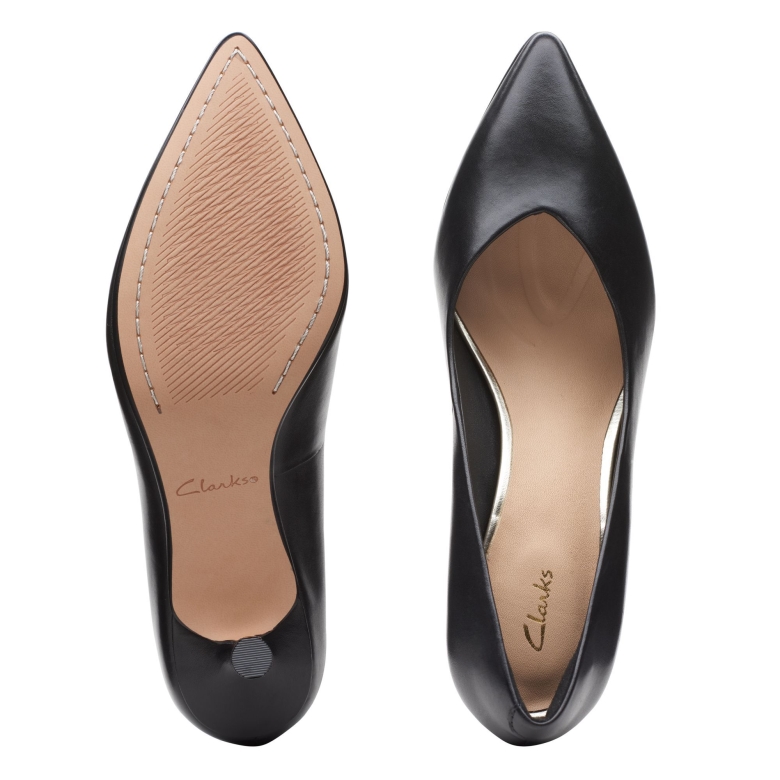Violett 55 Court Clarks Schwarzes Leder