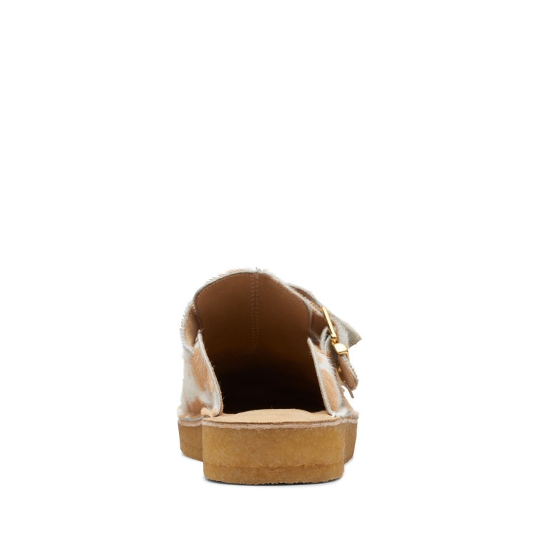 Clarks Hellbrauner Trek-maultier Mit Kuhaufdruck