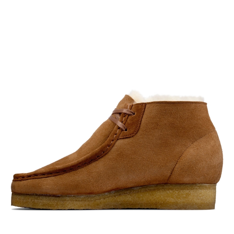 Hellbrauner, Warm Gefütterter Clarks Wallabee-stiefel Aus Leder
