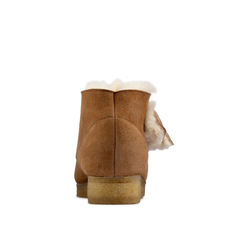 Hellbrauner, Warm Gefütterter Clarks Wallabee-stiefel Aus Leder