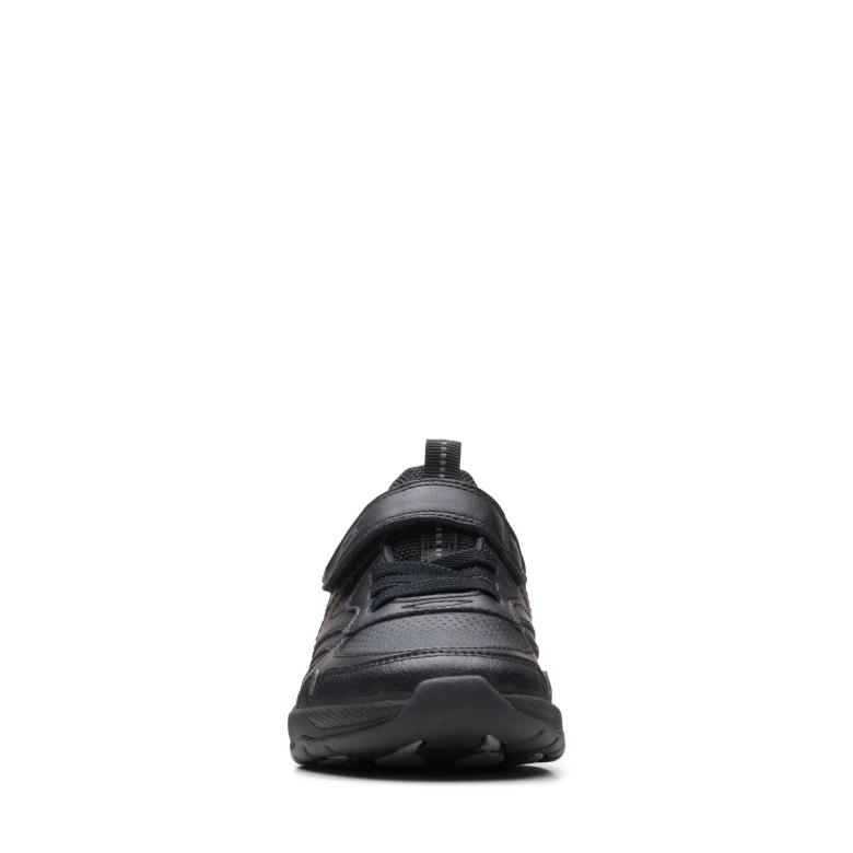 Schwarzes Leder Clarks C Loader Sprint K