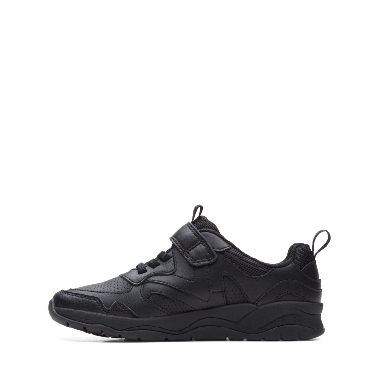 Schwarzes Leder Clarks C Loader Sprint K
