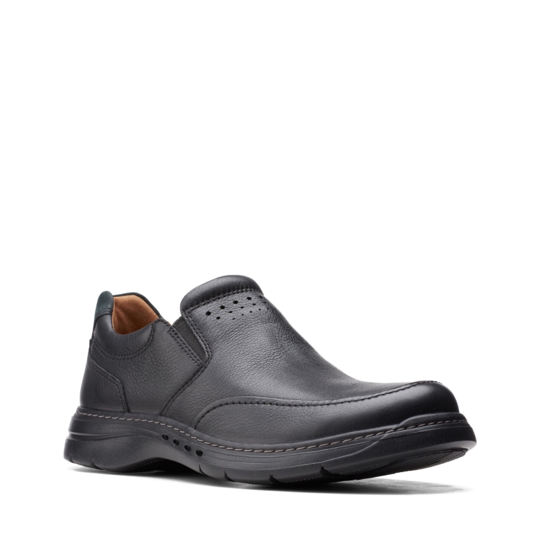 Un Brawley Step Clarks Schwarzes Getrommeltes Leder