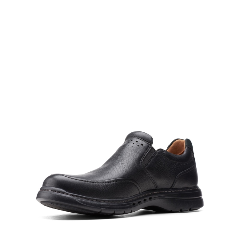 Un Brawley Step Clarks Schwarzes Getrommeltes Leder