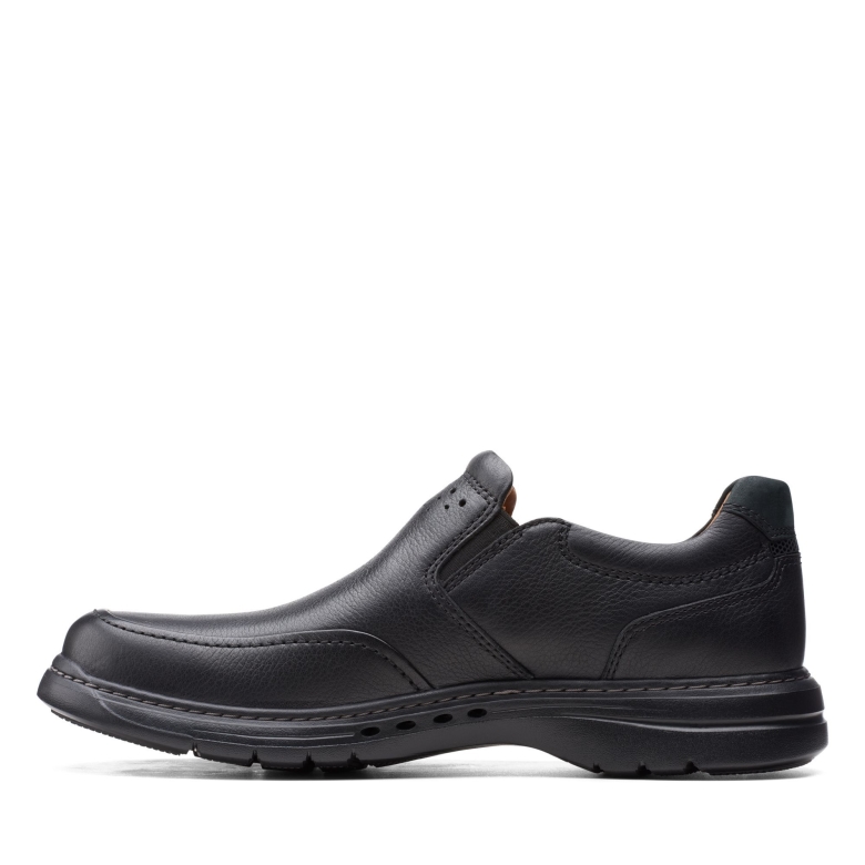Un Brawley Step Clarks Schwarzes Getrommeltes Leder