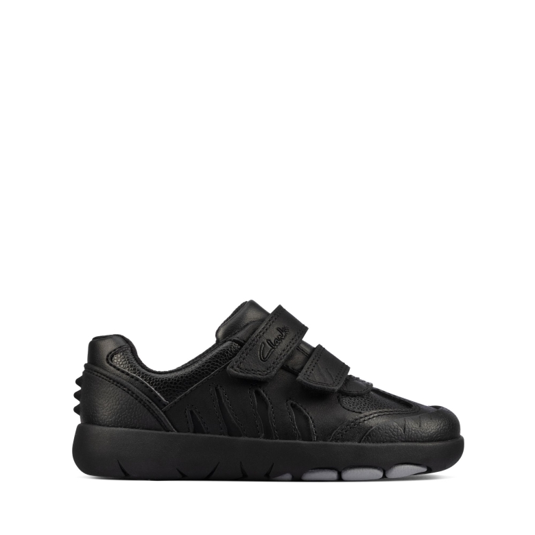 Rex Stride T Clarks Schwarzes Leder