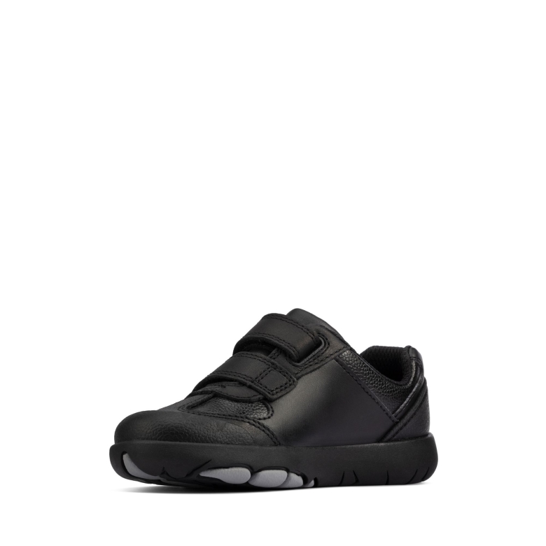 Rex Stride T Clarks Schwarzes Leder