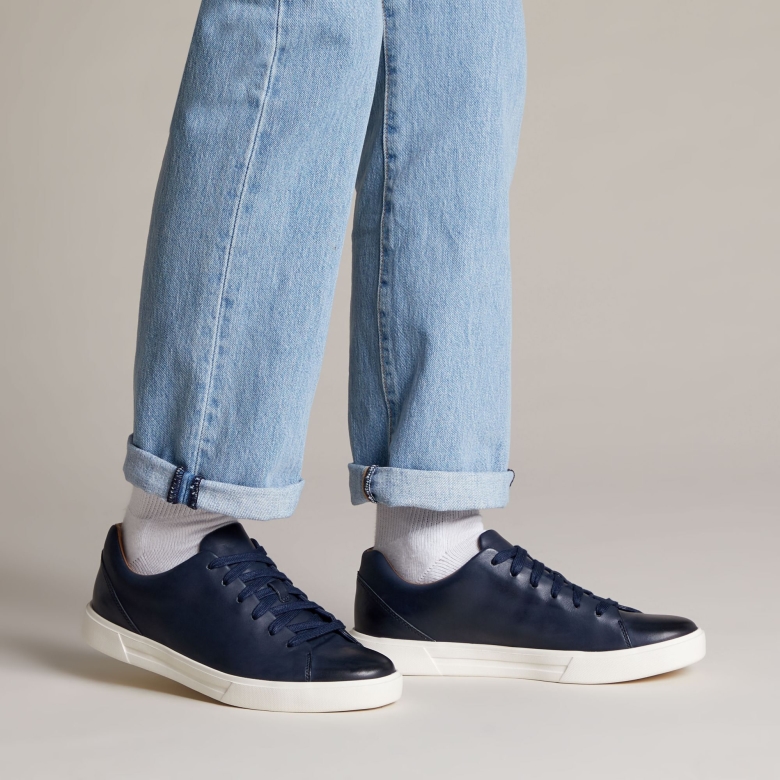 A Costa Lace Navy Leder Clarks