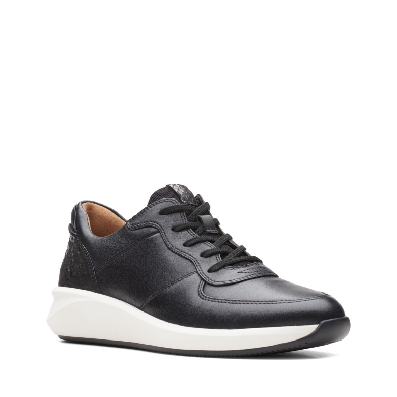 Schwarzes Kombileder Un Rio Sprint Clarks