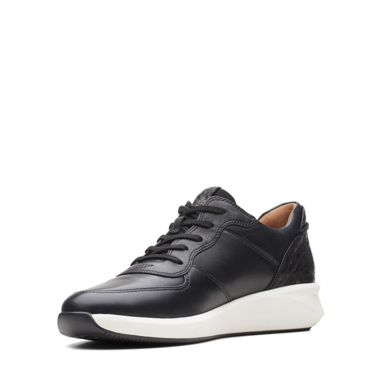 Schwarzes Kombileder Un Rio Sprint Clarks