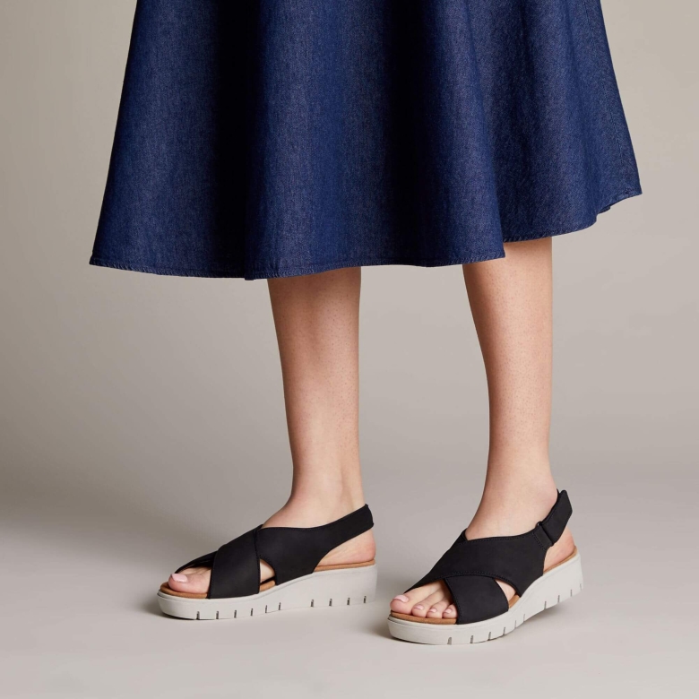 Un Karely Sun Clarks Schwarzes Nubukleder