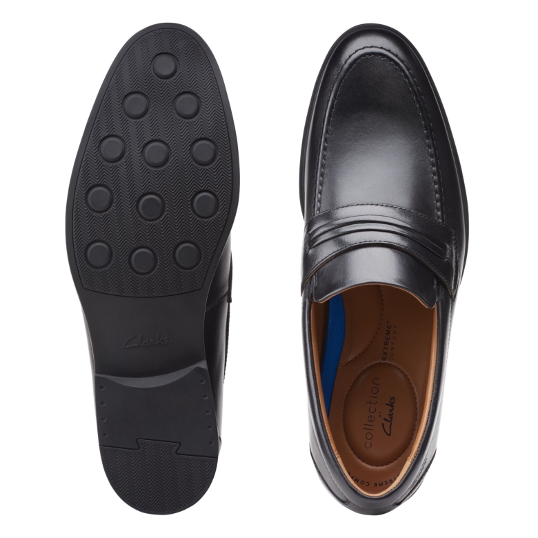 Clarks Whiddon Loafer Aus Schwarzem Leder