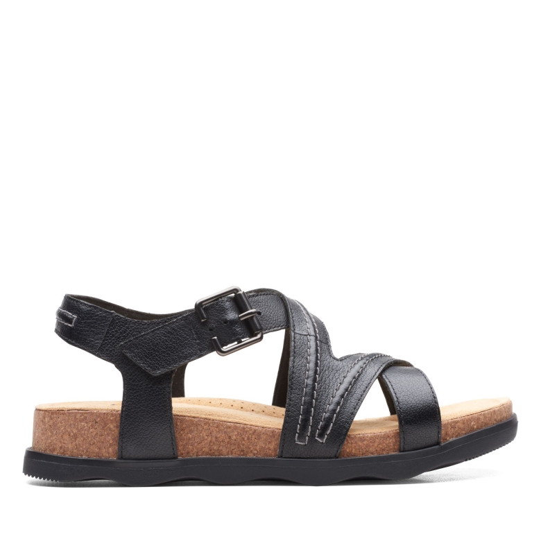 Clarks Brynn Ave Schwarzes Leder