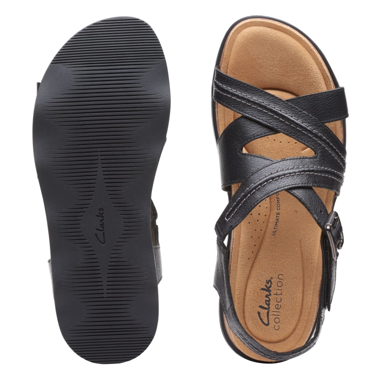 Clarks Brynn Ave Schwarzes Leder