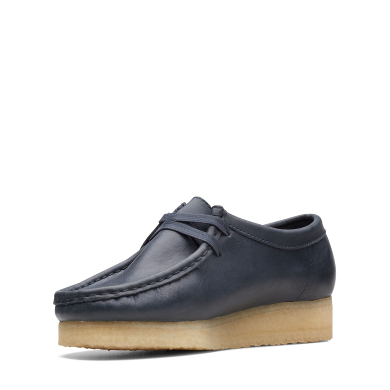 Wallabee Navy Leder Clarks