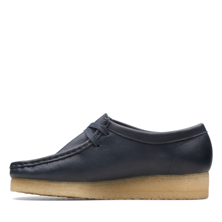 Wallabee Navy Leder Clarks